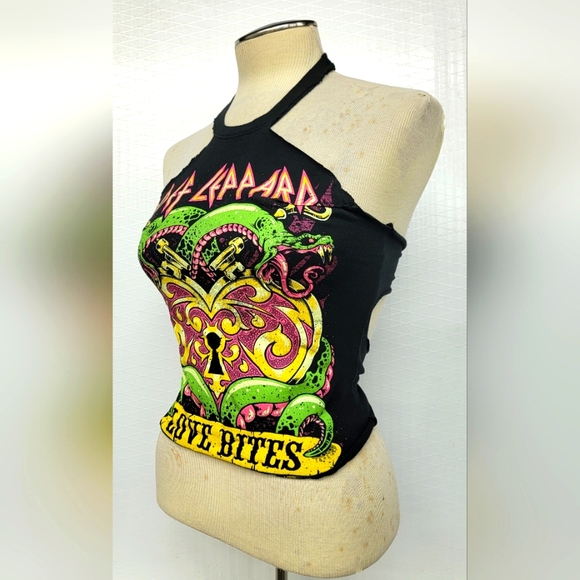 Def Leppard Rock Band Halter Top Upcycled - Picture 2 of 5